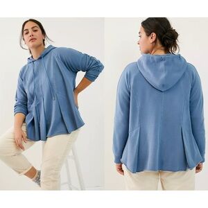 Anthropologie Pilcro Blue Flare Swing Pullover Hoodie Sweatshirt
